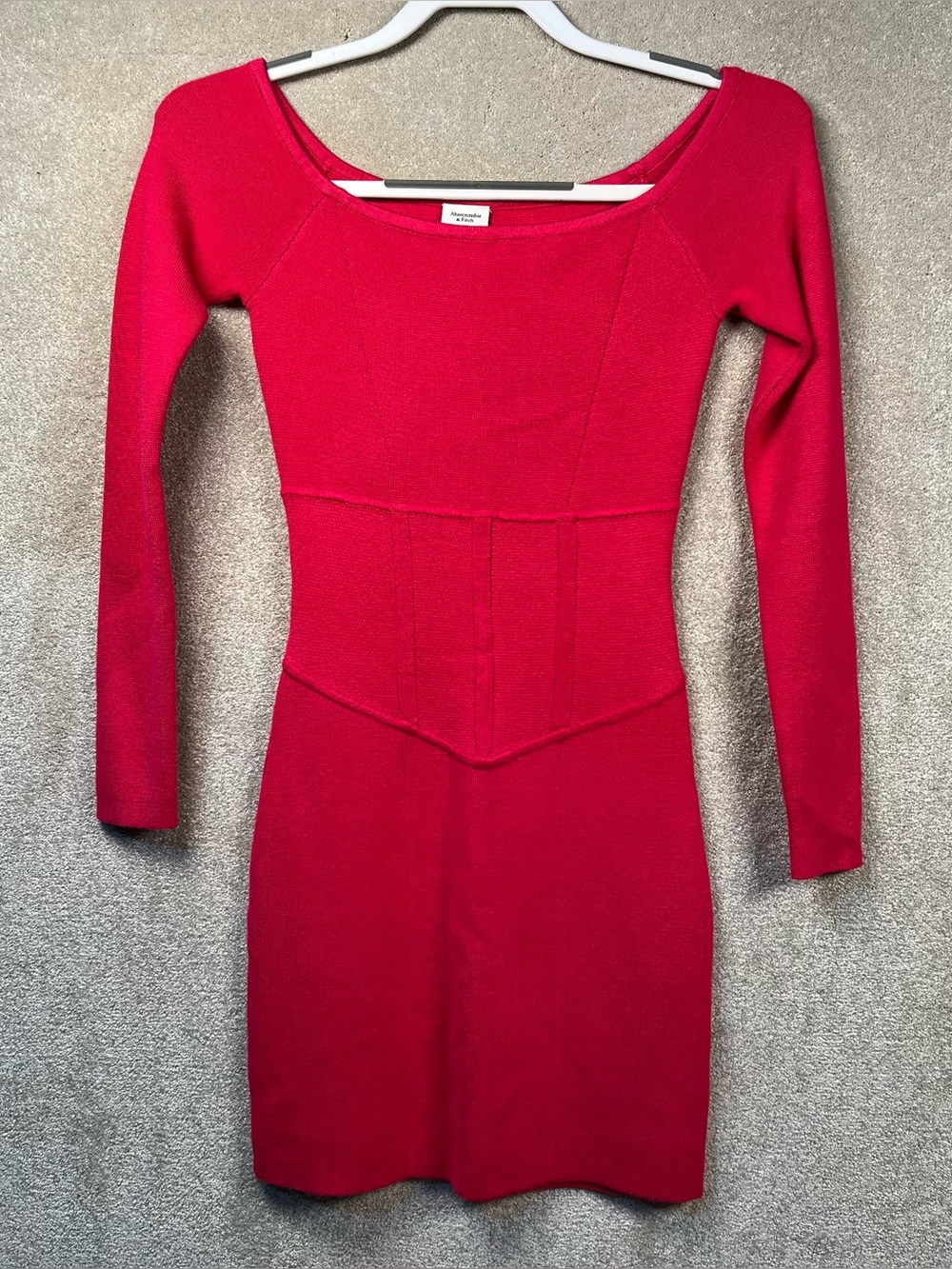 Abercrombie Dress Sweater Long Sleeve Bodycon Round Neck Knit Pink Women's Small